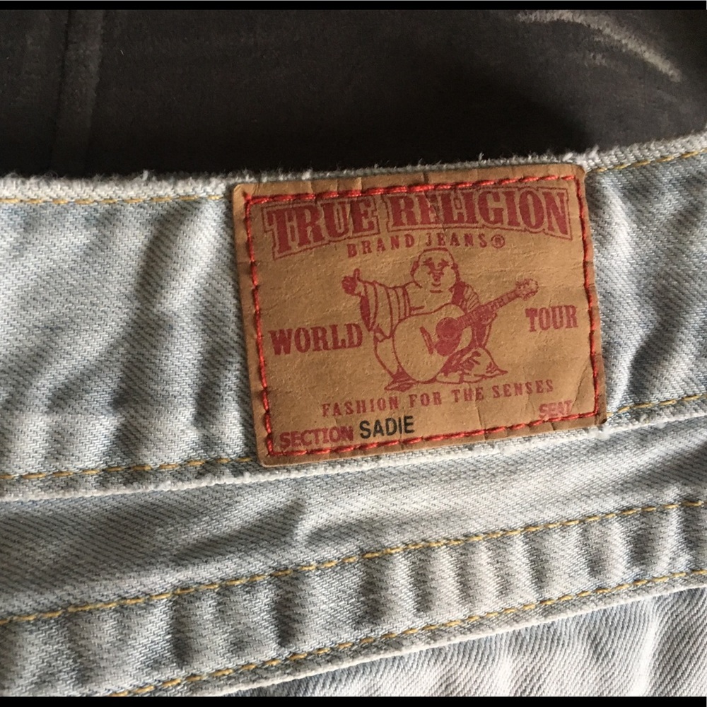 True Religion light washed short skirt